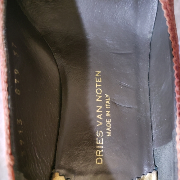 Dries Van Noten Reddish Brown Wooden Block Heel Sz: 6.5 - Picture 11 of 14